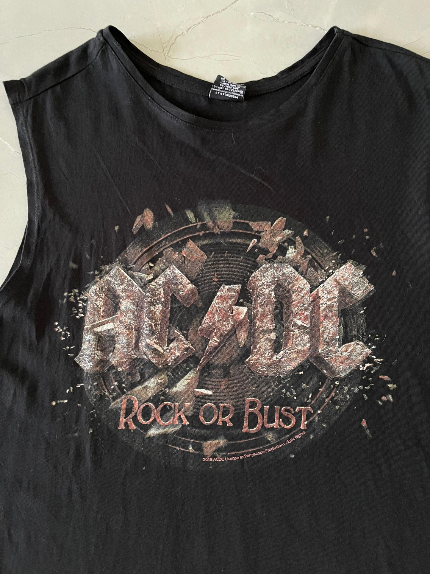 ACDC Rock or Bust Cut Shoulders Shirt