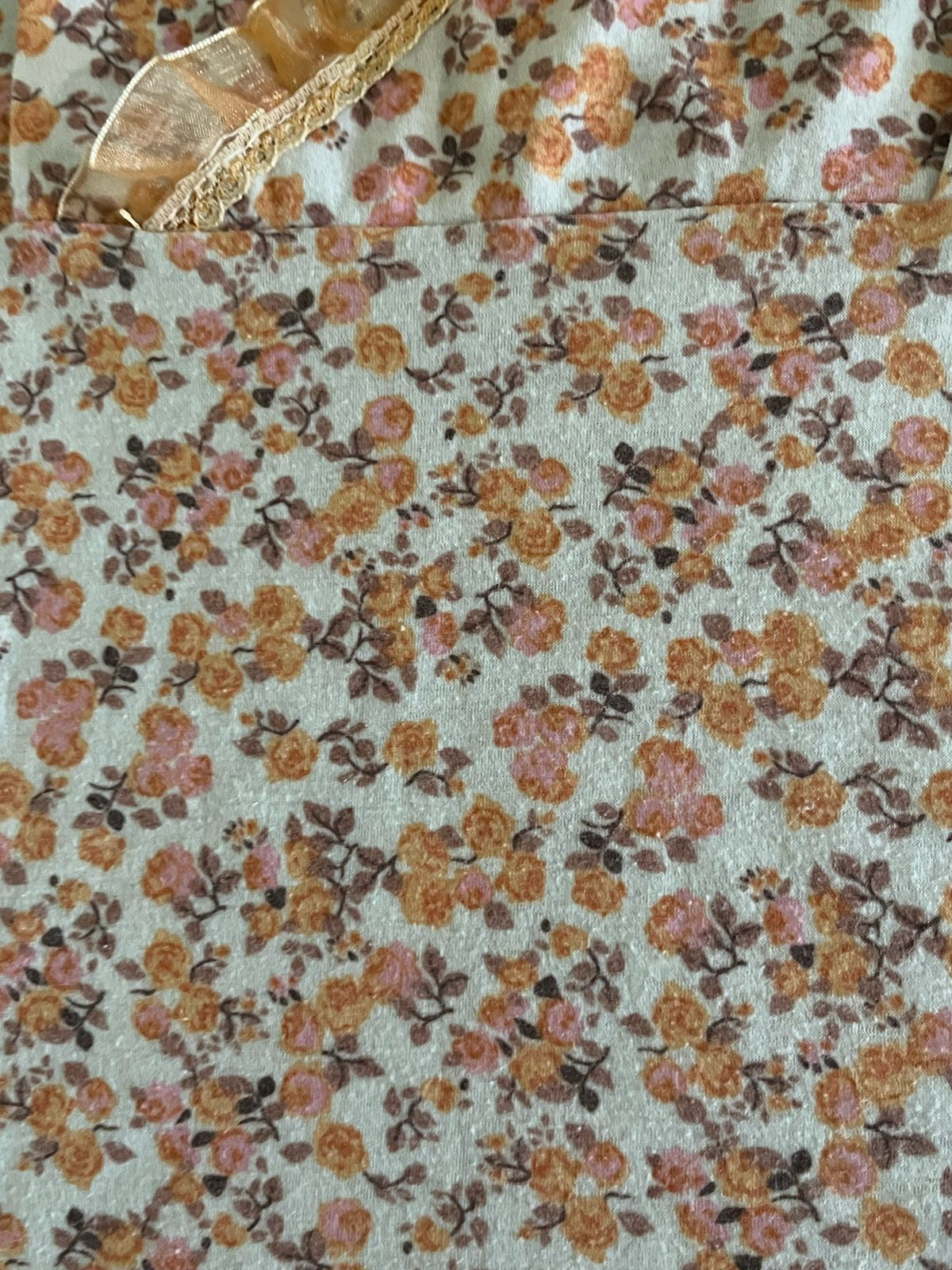 Orange Flower Design Women's Top