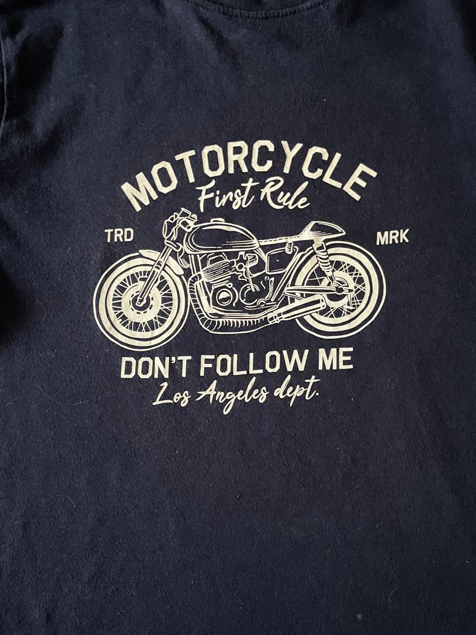 Motorcycle Don't Follow Me Dark Blue Tee