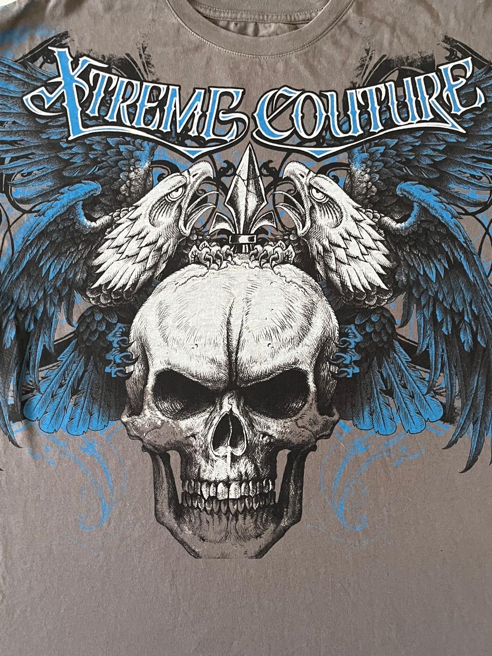 Vintage Xtreme Couture Affliction Men's XXL Crew Neck Grey Tee