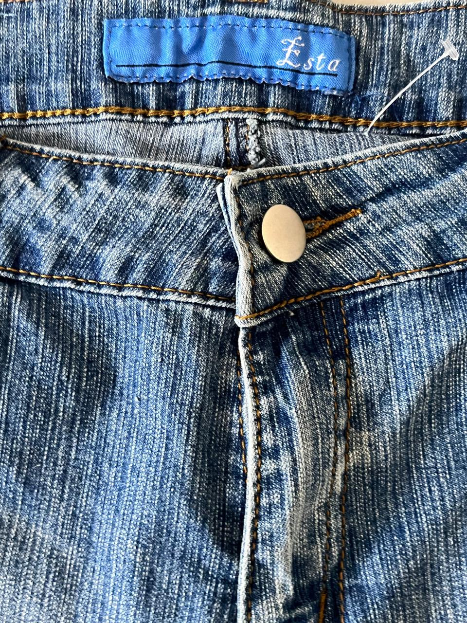 Esta Blue Washed Denim Flared Jeans