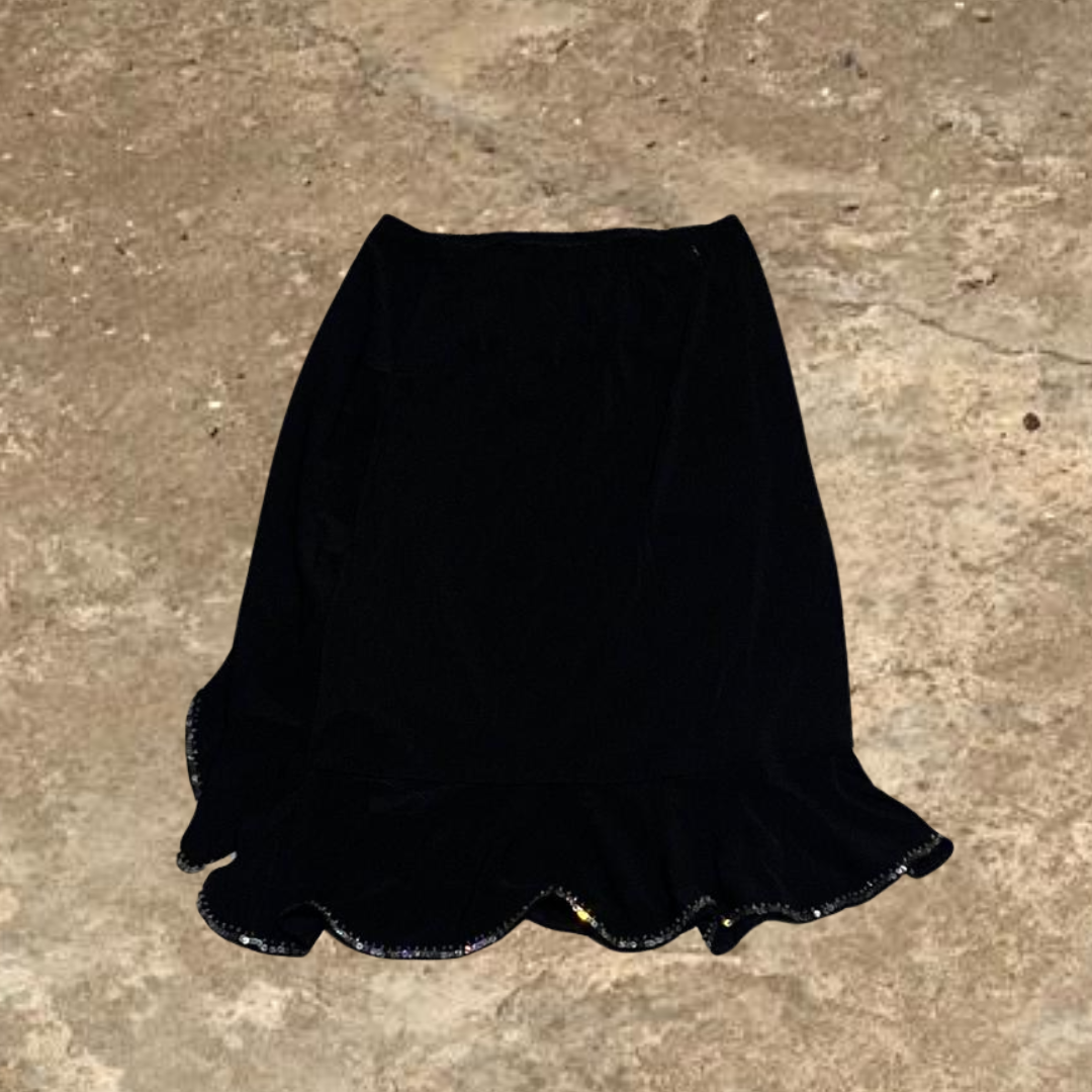Black Medium Length Summer Skirt