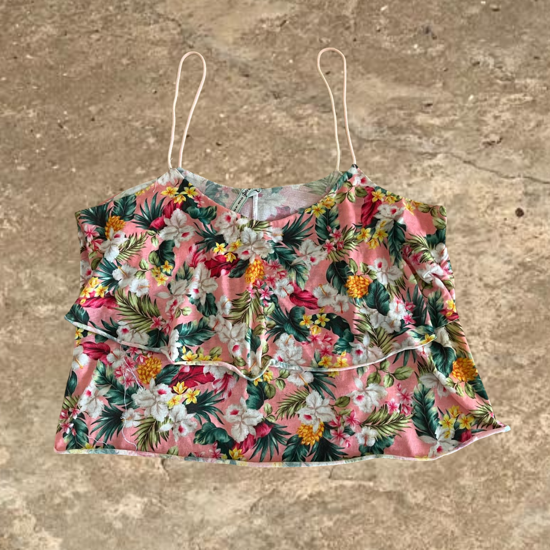 Stradivarius Summer Flower Design Crop Top