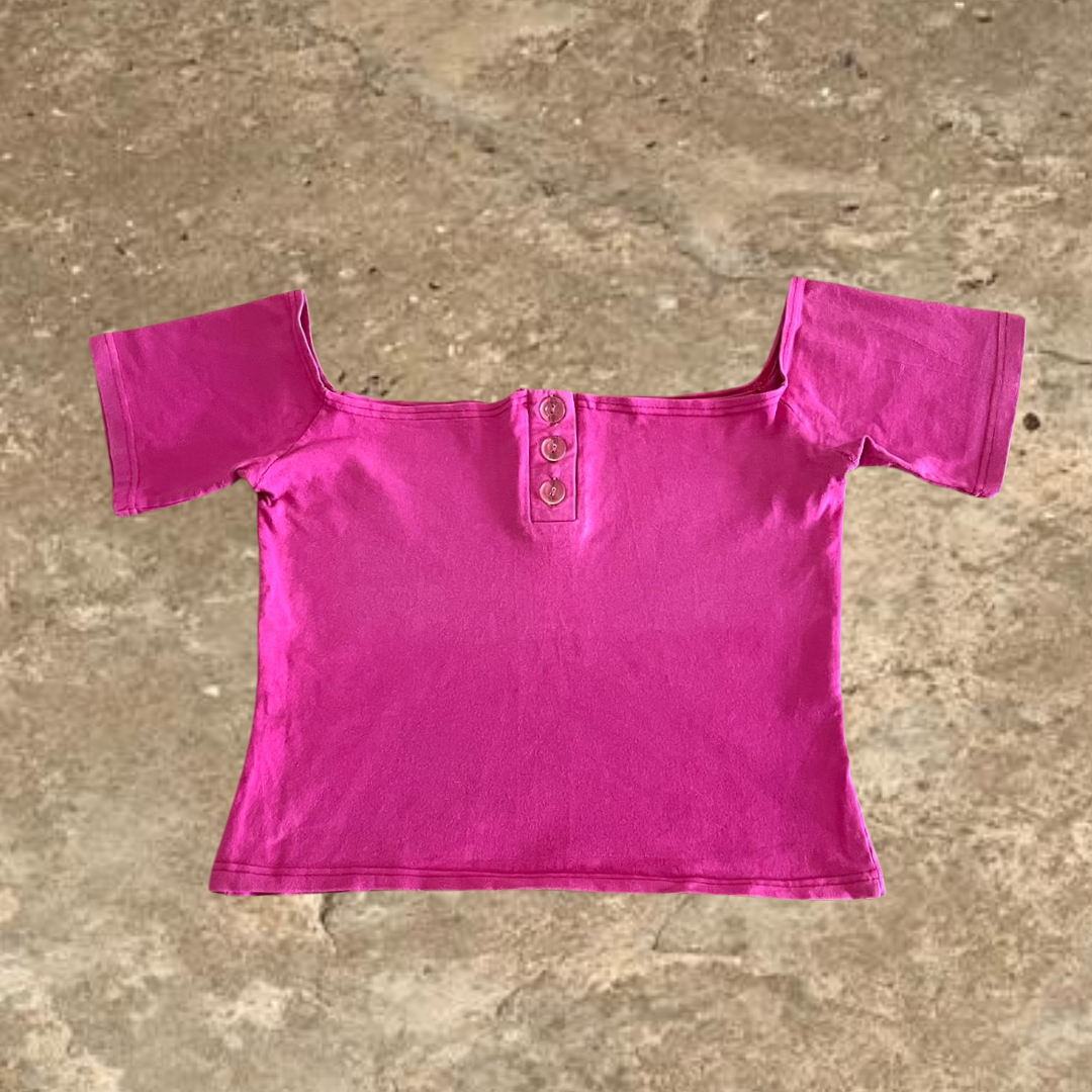 Pink Off Shoulder Crop Top