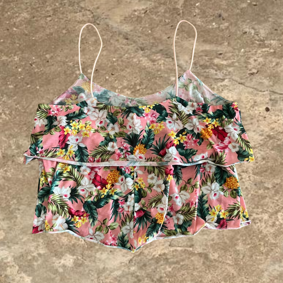 Stradivarius Summer Flower Design Crop Top