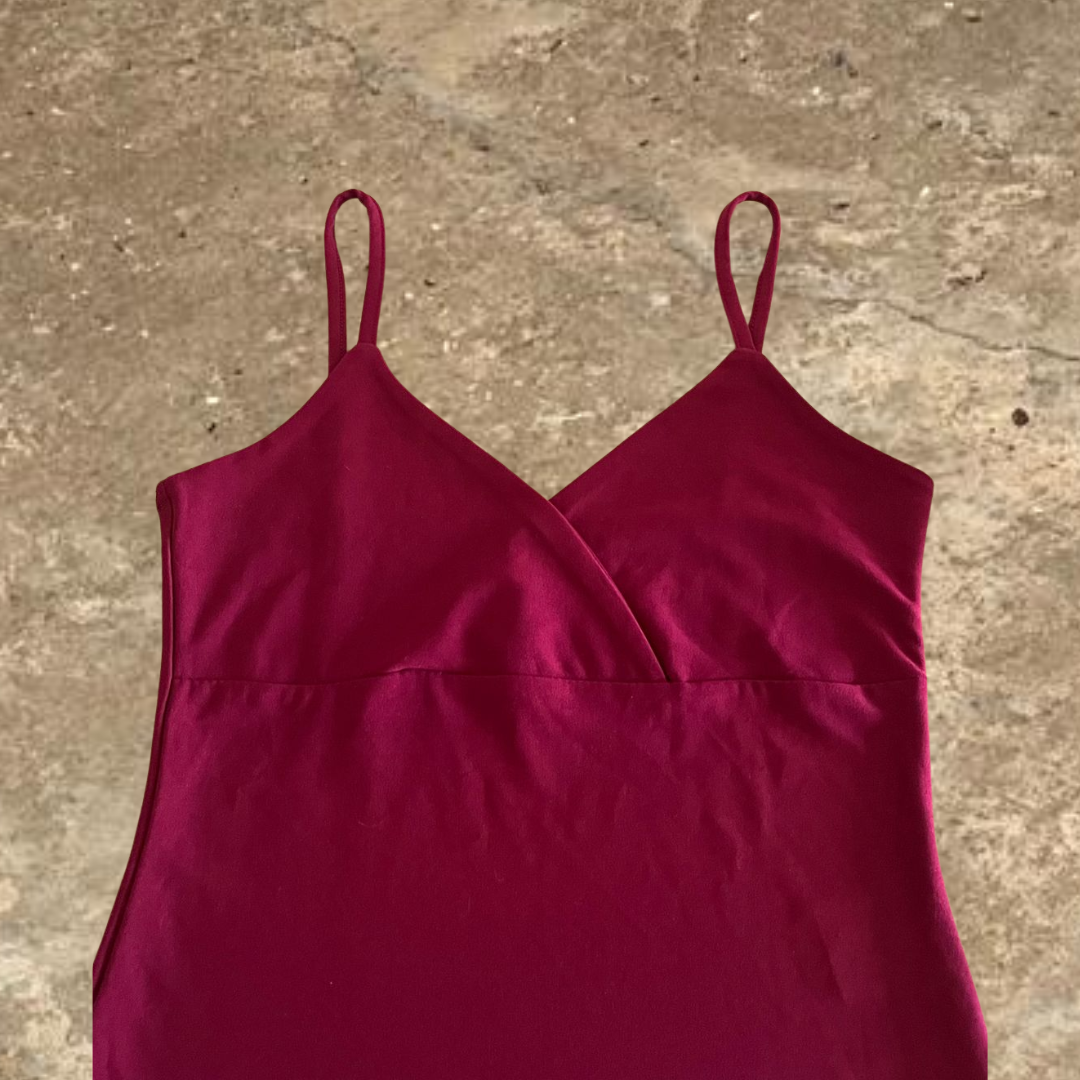 Red V-neck Crop Top