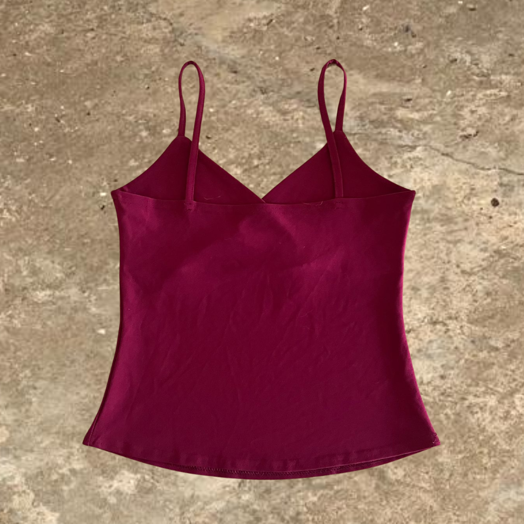 Red V-neck Crop Top