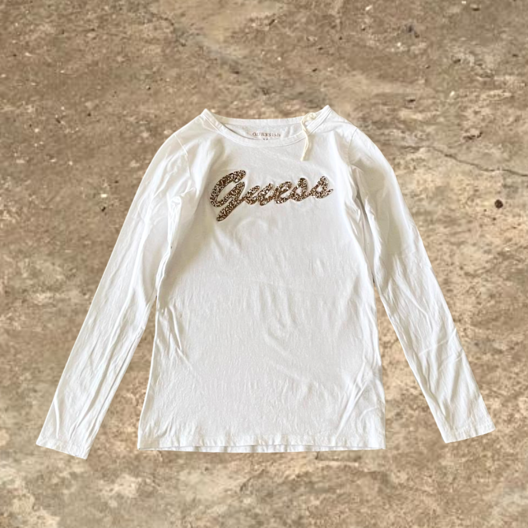 GUESS Long Sleeves Kids White Shirt