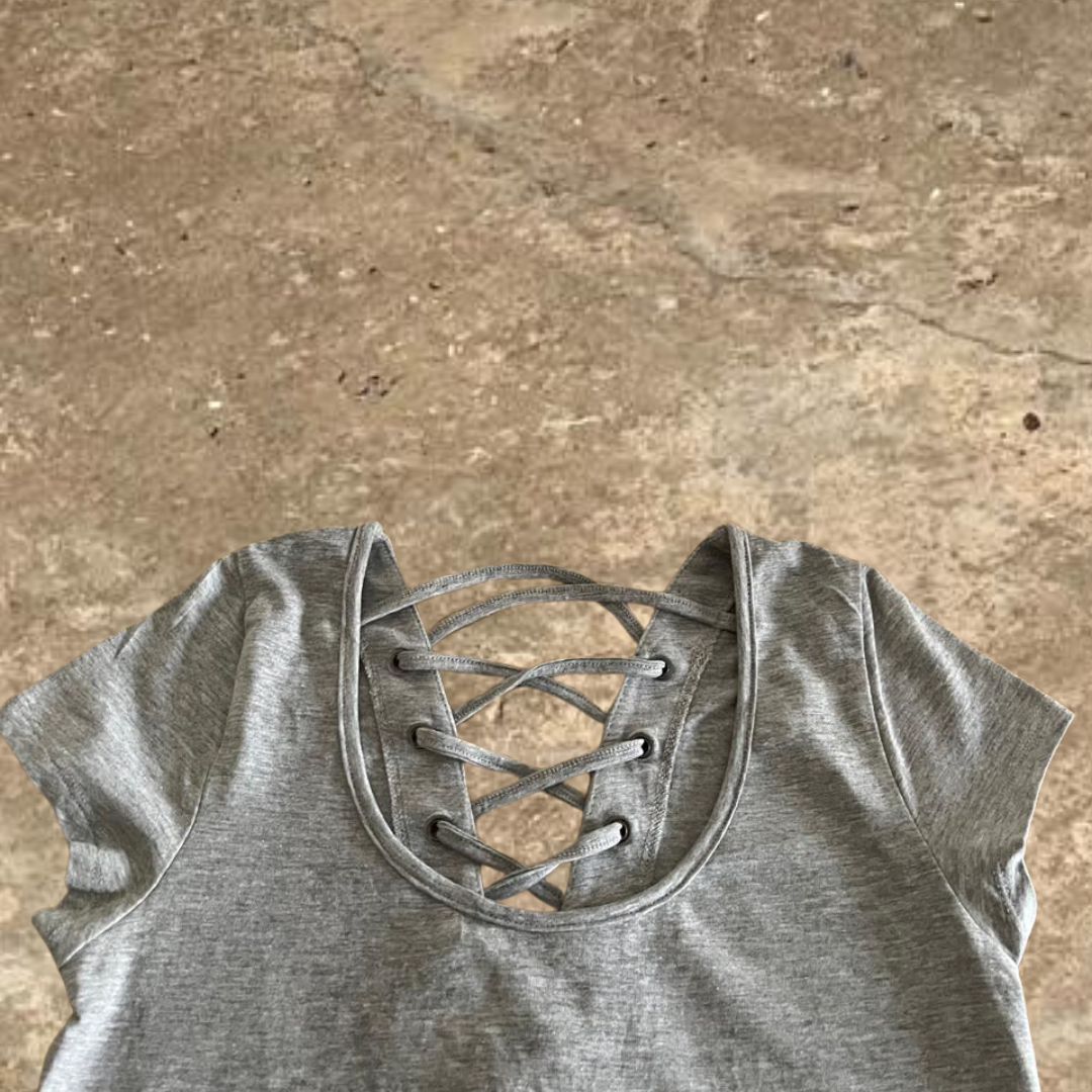 Jay Jays Grey Short Sleeve Women's Crop Top