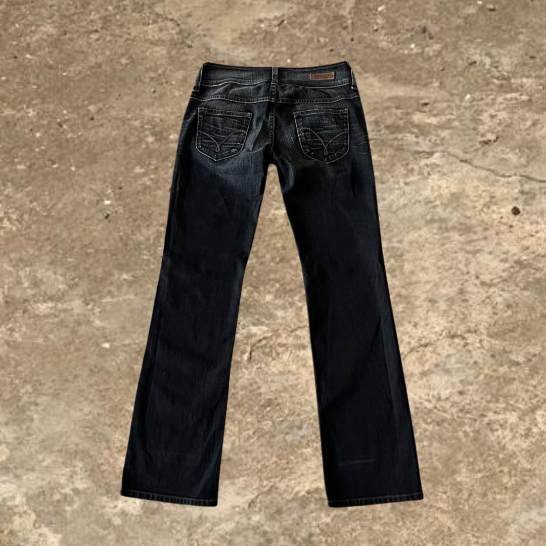 low waisted Grey Bando Denim Jeans