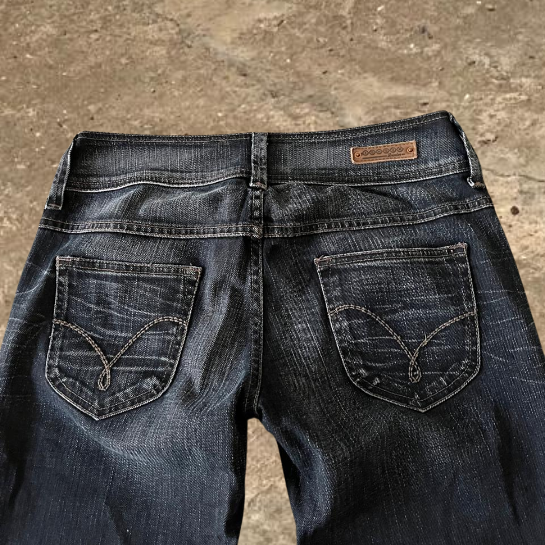 low waisted Grey Bando Denim Jeans