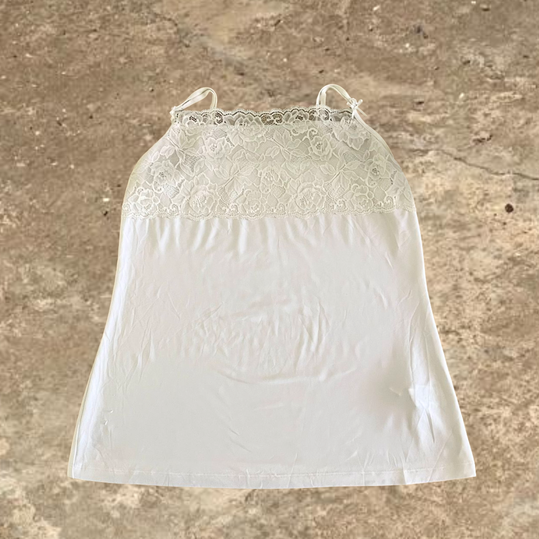 White Laced Sleeveless Top
