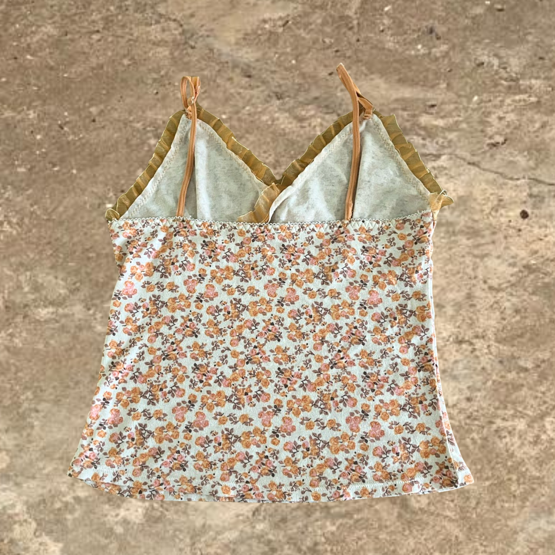 Orange Flower Design Women's Top