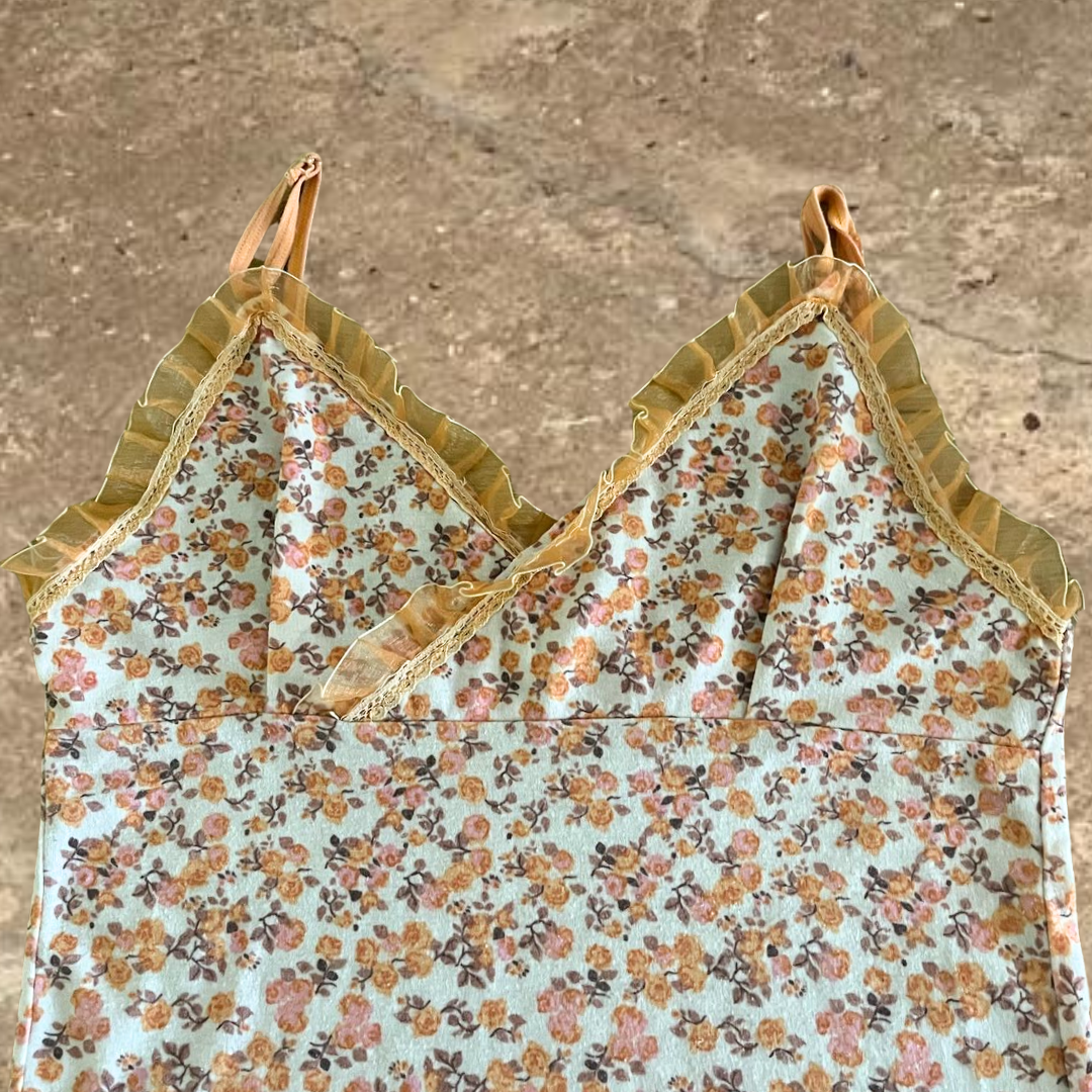 Orange Flower Design Women's Top