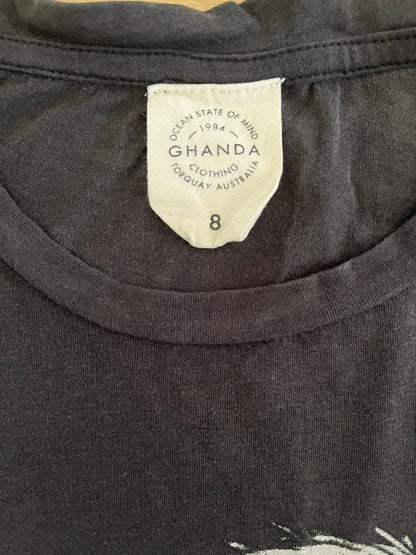GHANDA T-shirt Black Eagle Graphic Lord of the Sky Surf Top Short Sleeve