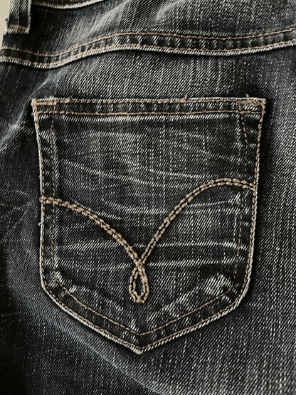 low waisted Grey Bando Denim Jeans