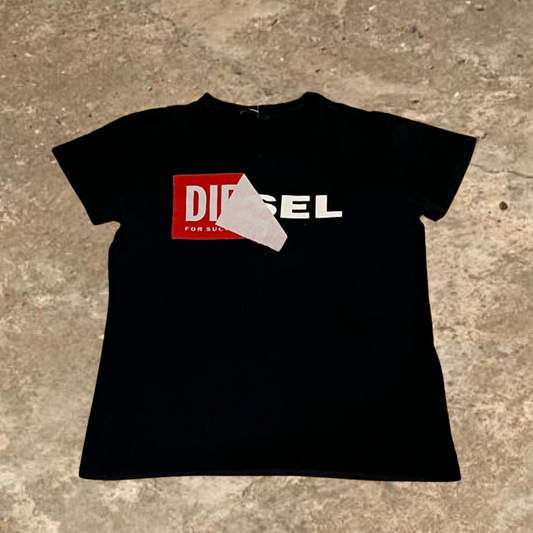 Devine Diesel Logo Fold Black Tee