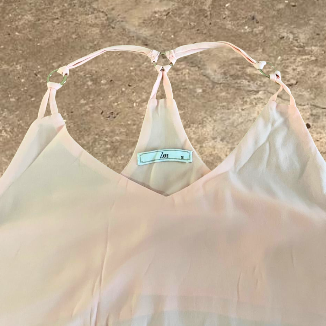 Lm Cross Back Baby Pink Tank Top