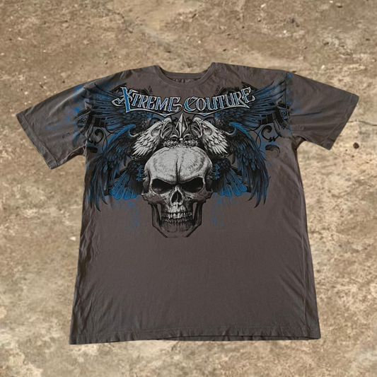 Vintage Xtreme Couture Affliction Men's XXL Crew Neck Grey Tee