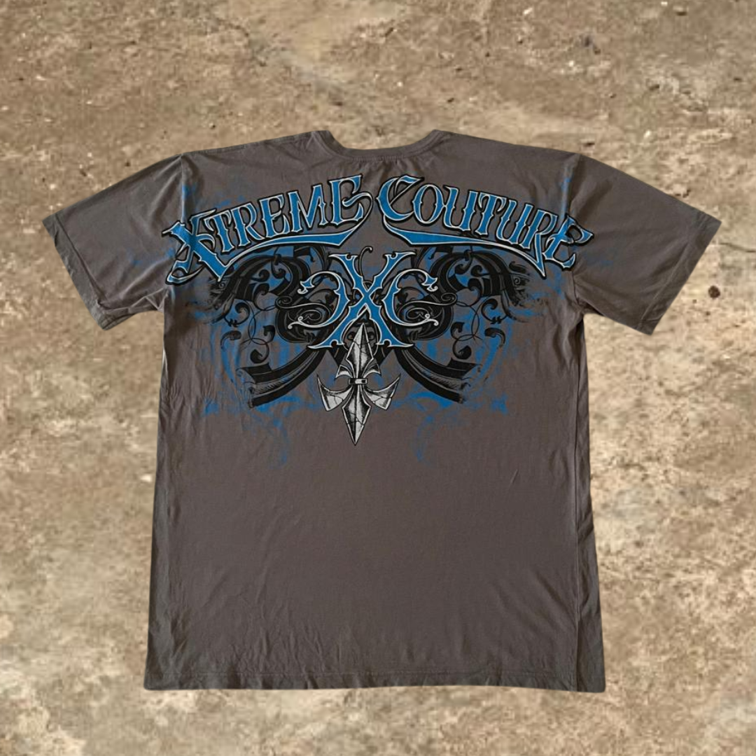 Vintage Xtreme Couture Affliction Men's XXL Crew Neck Grey Tee