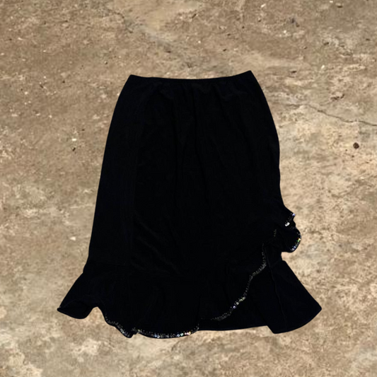 Black Medium Length Summer Skirt