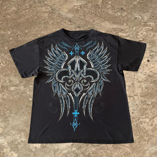 Afflicition Dark Grey Cross XL Crew Neck Men's Tee
