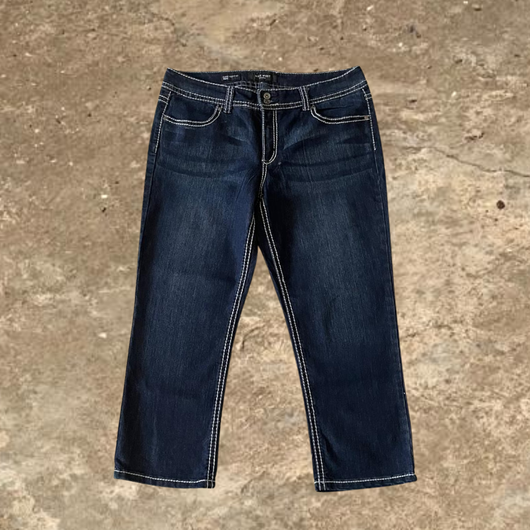Nine West Y2k Embroidered Dark Blue Jeans