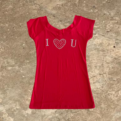I Love You Off Shoulder Top