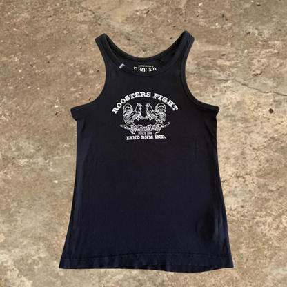 Roosters Fight E-Bound Denim Industries Black Tank Top