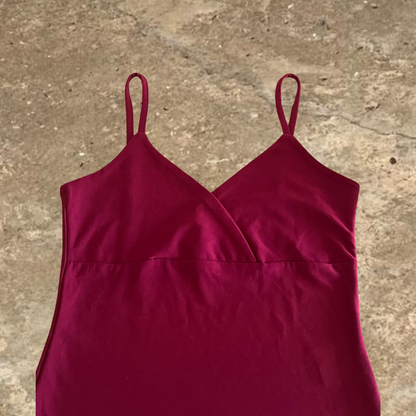 Red V-neck Crop Top