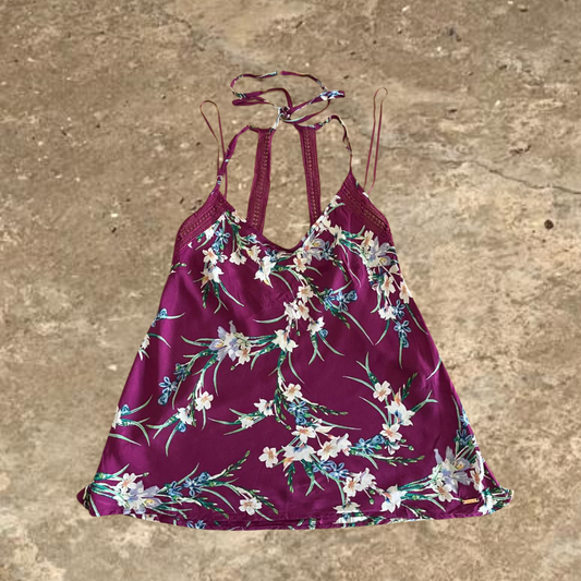 Rorie Purple Summer Flower Designed Top