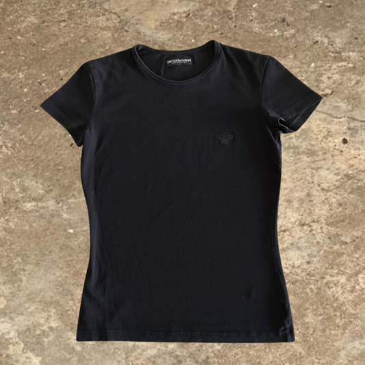Emporio Armani Basic Black Shirt Sleeves Top
