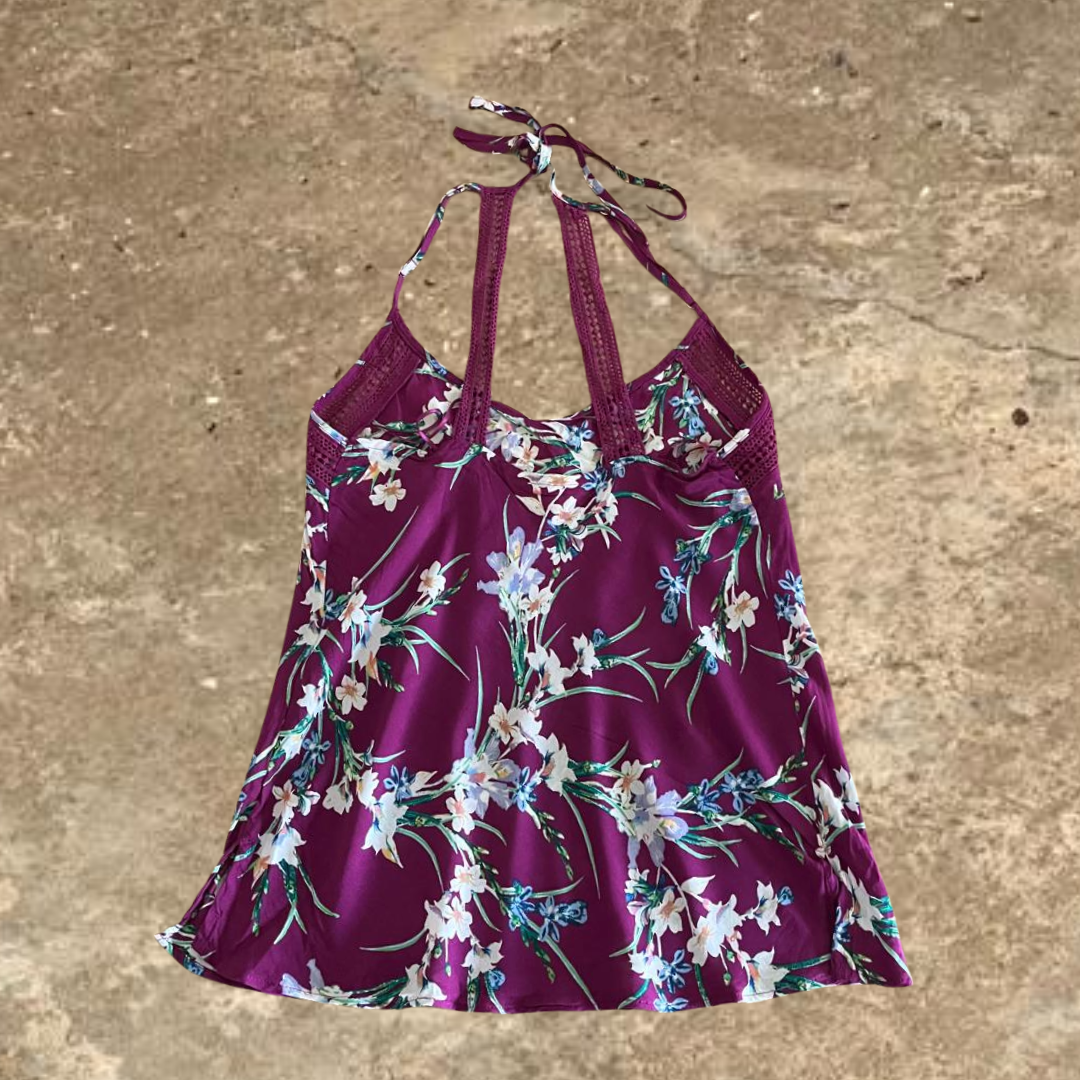 Rorie Purple Summer Flower Designed Top